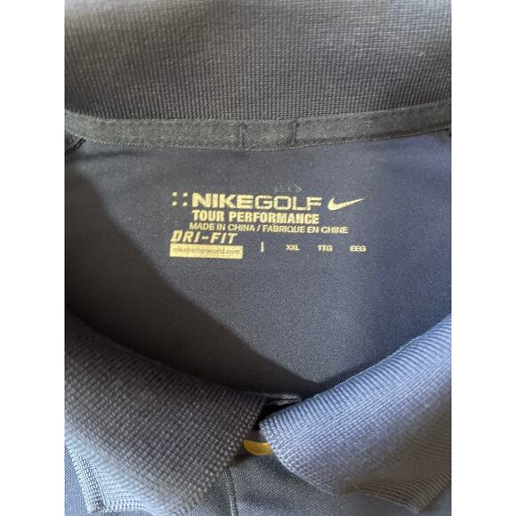 Nike Golf Dri-Fit Polo Shirt XXL Navy Blue Tour Performance Short Sleeve - Picture 3 of 6